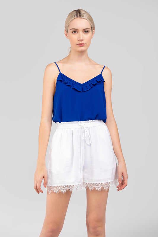 Shorts with Lace Trim