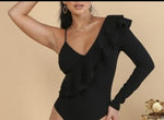 Ruffled One Long Sleeves Bodysuit (Pick Color)