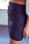 Black Wrap Mini Skirt