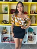 Black Wrap Mini Skirt