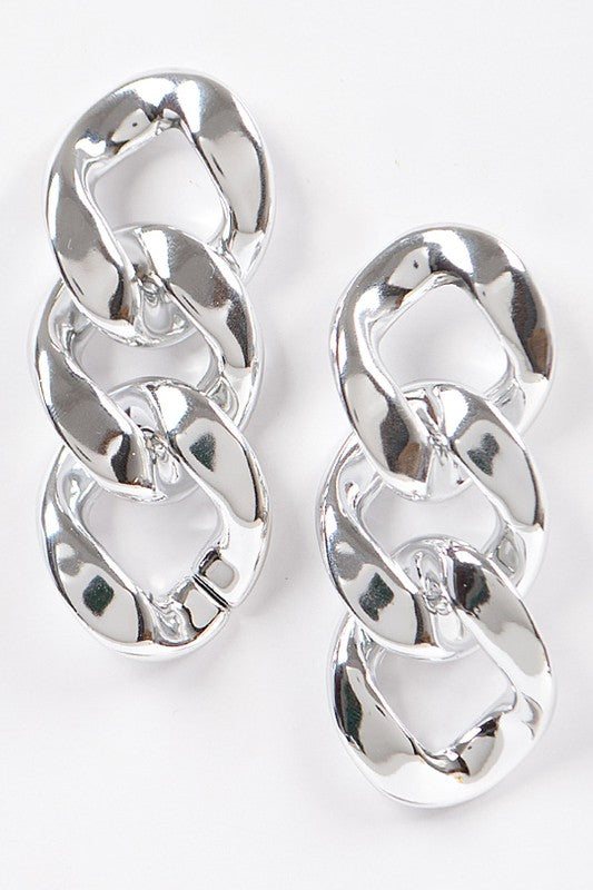 Silver CCB Chain Earrings