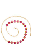 Circle Jewel Chain Belt (Pick Color)