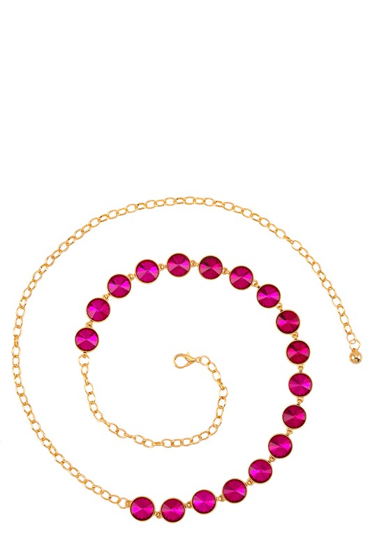 Circle Jewel Chain Belt (Pick Color)