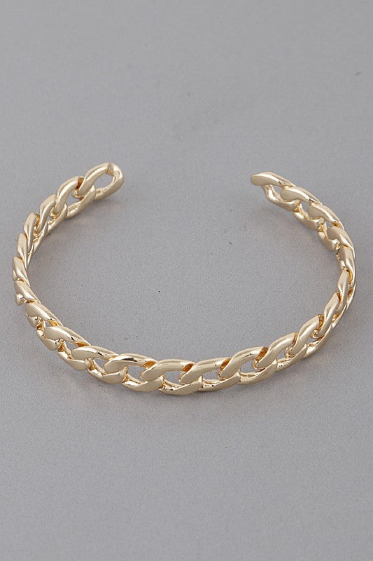 Melted Chain Cuff Bracelet
