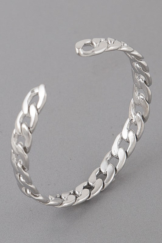 Melted Chain Cuff Bracelet