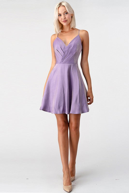 Cut Out Cross Back Cocktail Dress
