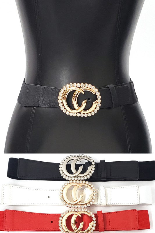 Rhinestone Detail Buckle Belt