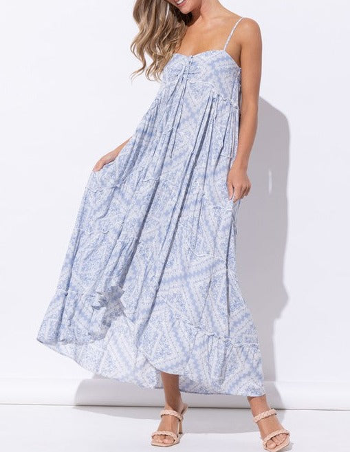 Spaghetti Strap Hi Low Maxi Dress