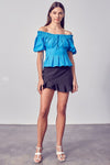Off Shoulder Woven Casual Top