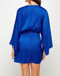 Kimono Long Sleeve Satin Mini Dress