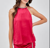 Halter Neck Chain Detail Top