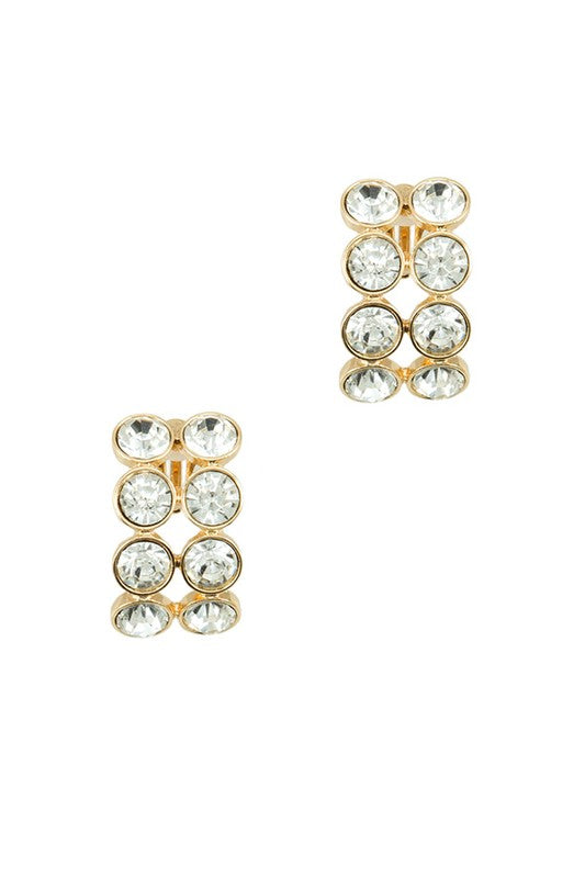 Round Crystal Clip Earring