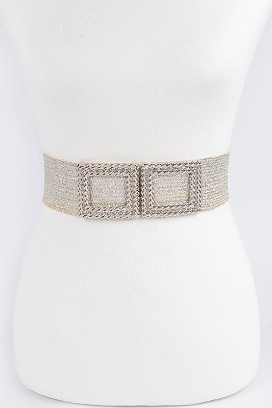 Double Metal Buckle Elastic Belt (Pick Color)