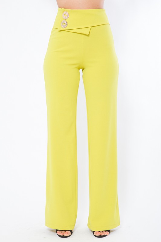 Oversized Button Detail Pant