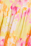 Floral Print Smocked Peasant Sleeve Dress