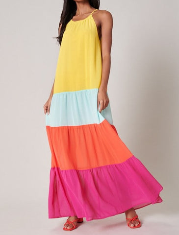 Color Block Maxi Dress
