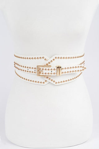 Studded Wide Stretch Belt (Pick Color)