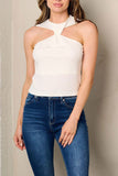 Sleeveless Front Cut Out Top