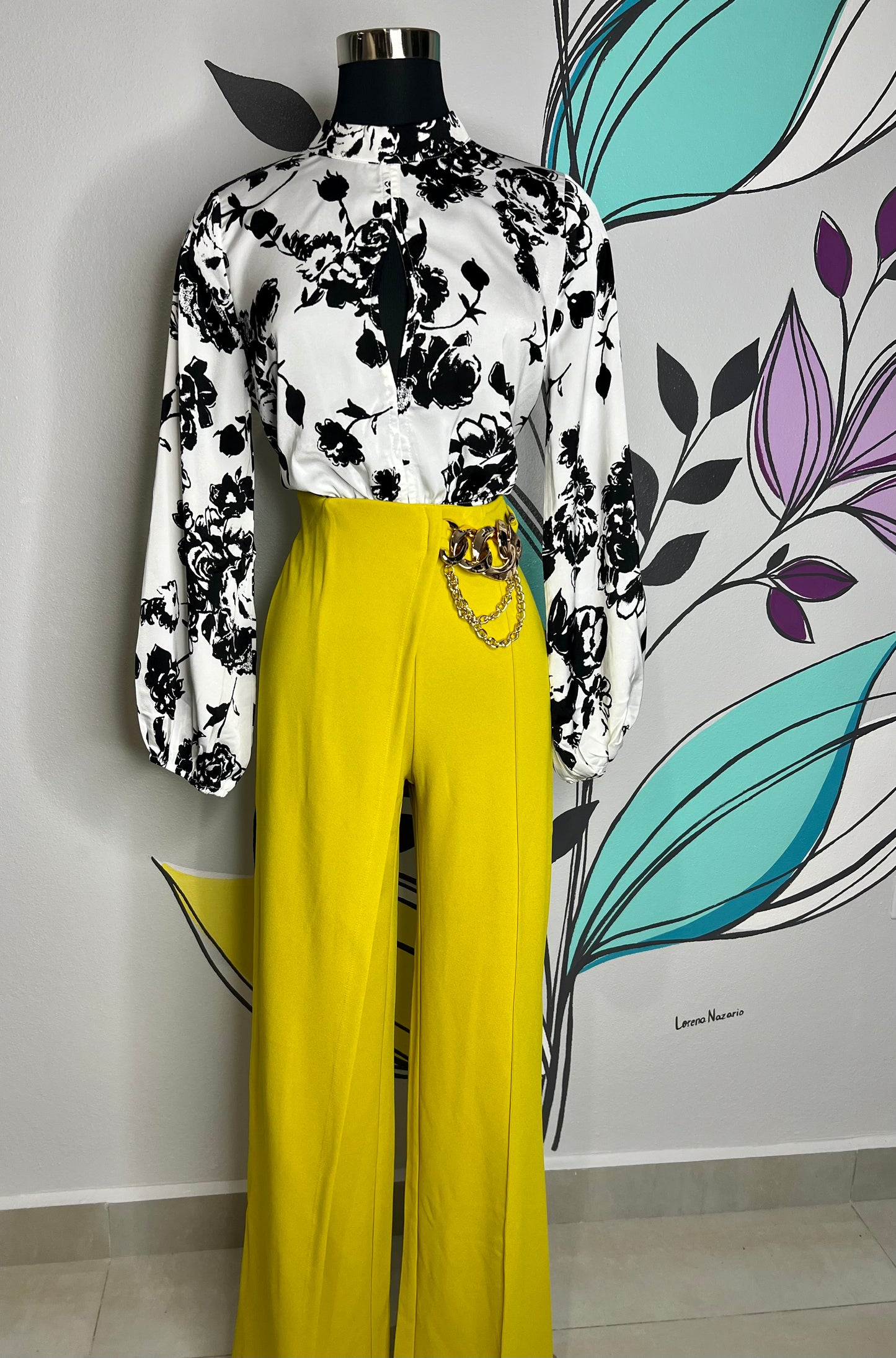 Floral Print BW Top