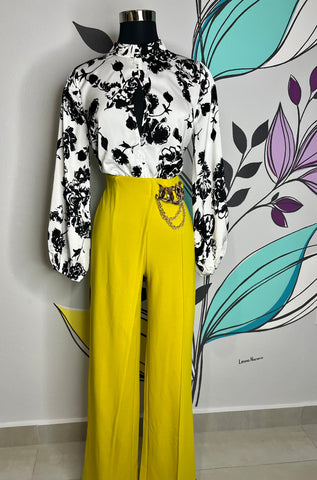 Floral Print BW Top