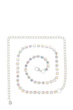 Single Line Bold Rhinestone Metal Belt (Pick Color)
