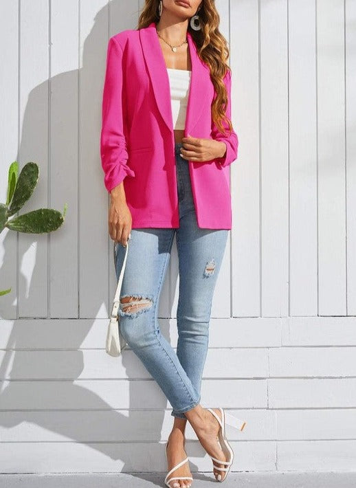 Shawl Collar Solid Blazer