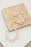 Chunky Chain Silver Hoop Earrings