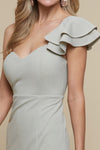 Ruffled Hem One Shoulder Mini Dress