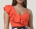 Ruffle One Shoulder Top (Pick Color)