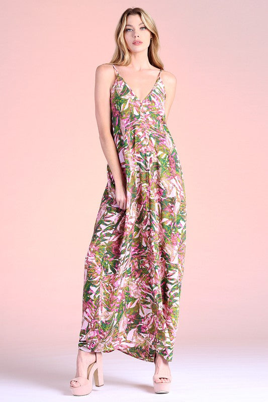 Jungle Leaf Maxi Dress