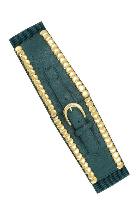 Edge Metal Studded Elastic Belt