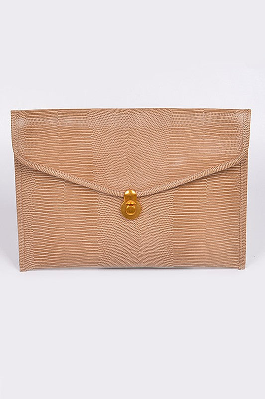 Lined Khaki Clutch