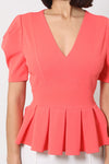 Salmon Peplum Top