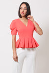 Salmon Peplum Top