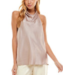 Satin Cowl Neck Halter Top