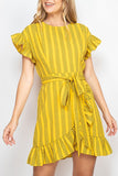 Ruffle Detail Waist Hi Lo Dress