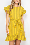 Ruffle Detail Waist Hi Lo Dress