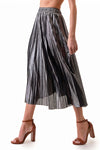 Pleated Metallic Skirt