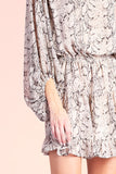 Snake Chiffon Balloon Sleeve Dress