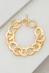 Hammered Chunky Link Casting Toggle Bracelet