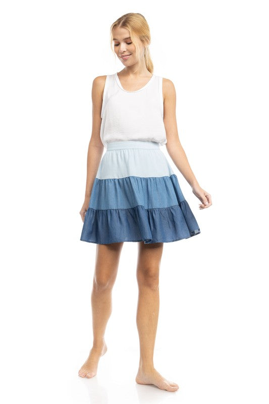 Ombre Tiered Skirt