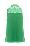 Mock Neck Lace Detail Top