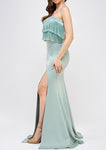 Strapless Fringe Detail Formal Dress Set