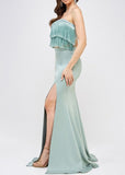 Strapless Fringe Detail Formal Dress Set