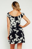 Black & White Floral Short Dress