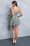 Shoulder Tie Printed Romper