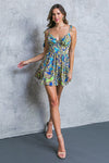 Shoulder Tie Printed Romper