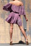 Pleated Off Shoulder Romper (Pick Color)