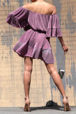 Pleated Off Shoulder Romper (Pick Color)