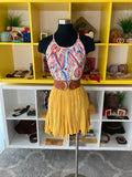 Drawstring Gored Hem Skirt